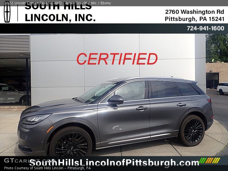 Asher Gray Metallic / Ebony 2022 Lincoln Corsair Reserve AWD
