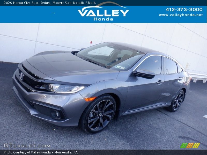 Modern Steel Metallic / Black 2020 Honda Civic Sport Sedan