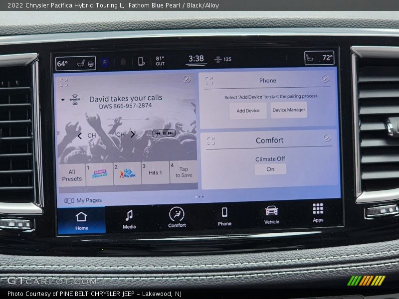 Fathom Blue Pearl / Black/Alloy 2022 Chrysler Pacifica Hybrid Touring L