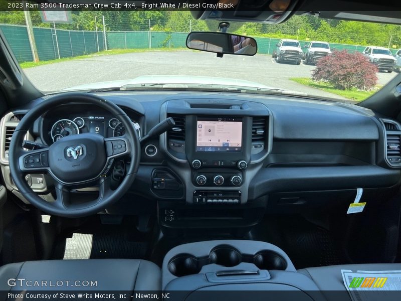 Bright White / Diesel Gray/Black 2023 Ram 3500 Tradesman Crew Cab 4x4