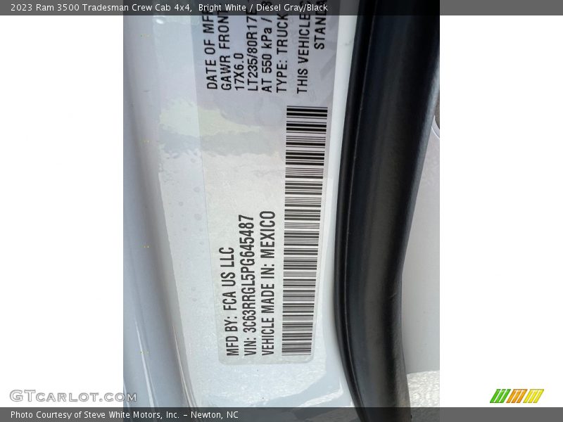 Bright White / Diesel Gray/Black 2023 Ram 3500 Tradesman Crew Cab 4x4