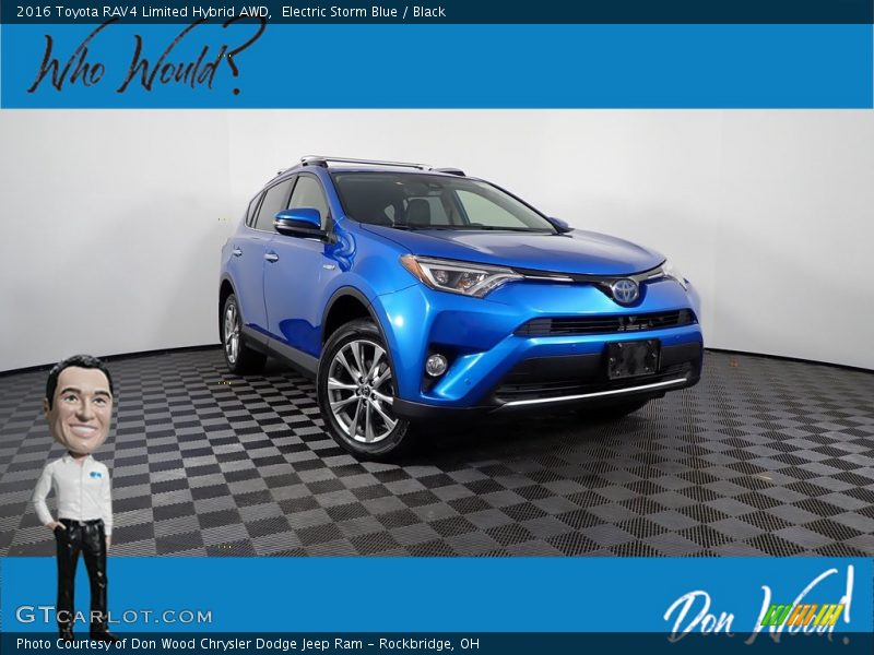 Electric Storm Blue / Black 2016 Toyota RAV4 Limited Hybrid AWD