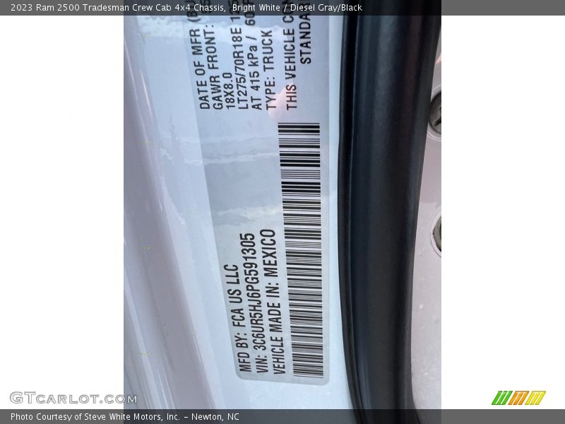 Bright White / Diesel Gray/Black 2023 Ram 2500 Tradesman Crew Cab 4x4 Chassis
