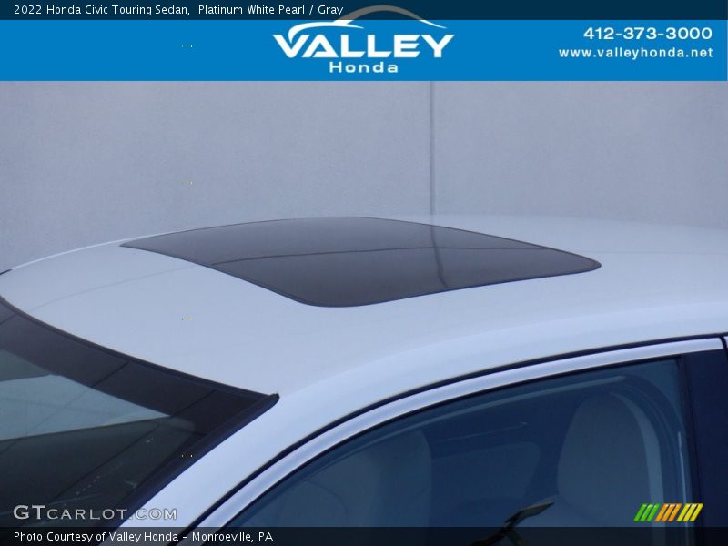 Platinum White Pearl / Gray 2022 Honda Civic Touring Sedan