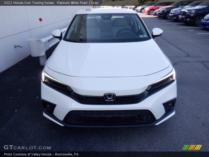 Platinum White Pearl / Gray 2022 Honda Civic Touring Sedan