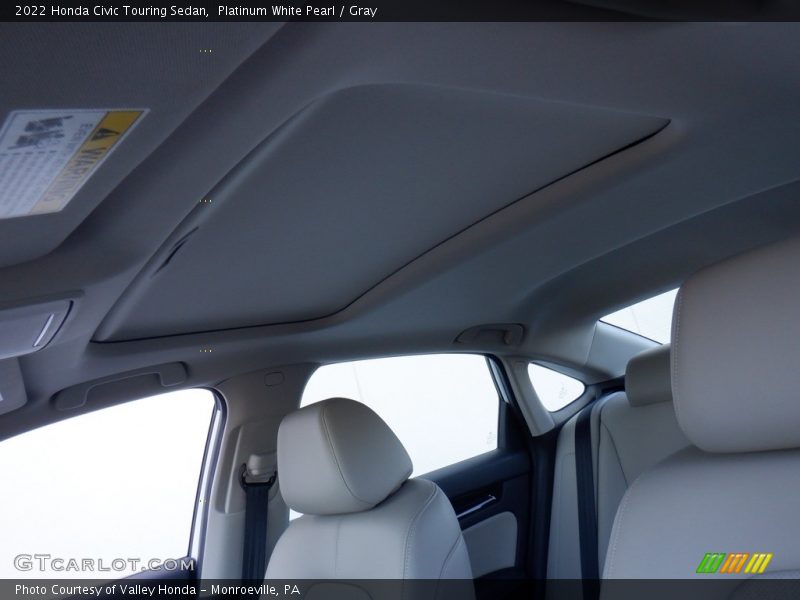 Platinum White Pearl / Gray 2022 Honda Civic Touring Sedan