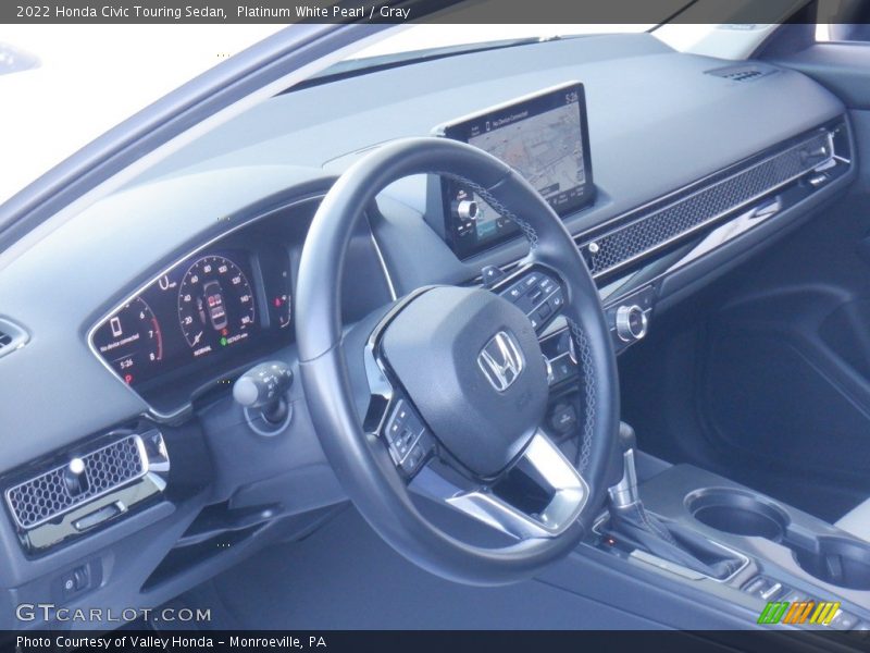 Platinum White Pearl / Gray 2022 Honda Civic Touring Sedan