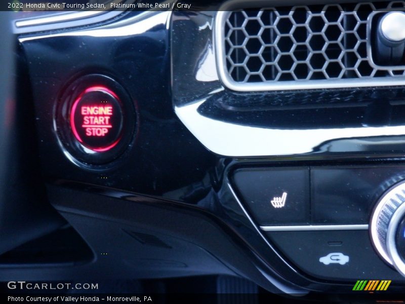 Platinum White Pearl / Gray 2022 Honda Civic Touring Sedan