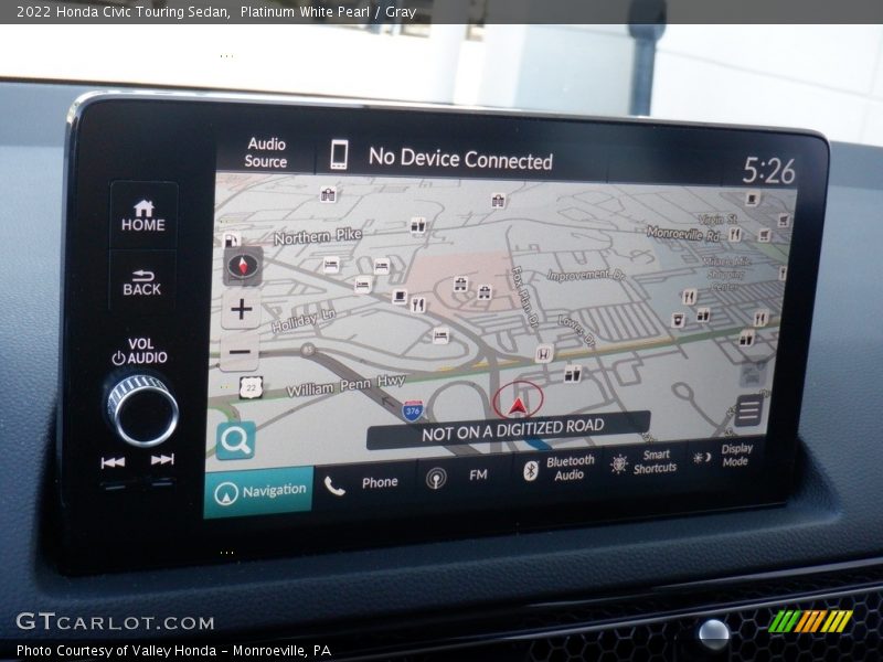 Navigation of 2022 Civic Touring Sedan