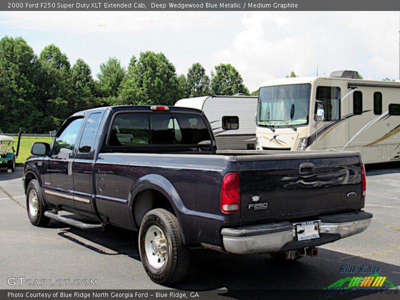 Deep Wedgewood Blue Metallic / Medium Graphite 2000 Ford F250 Super Duty XLT Extended Cab