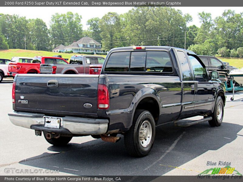 Deep Wedgewood Blue Metallic / Medium Graphite 2000 Ford F250 Super Duty XLT Extended Cab