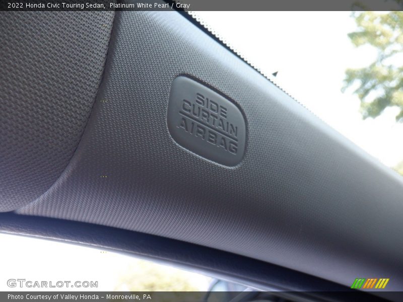 Platinum White Pearl / Gray 2022 Honda Civic Touring Sedan