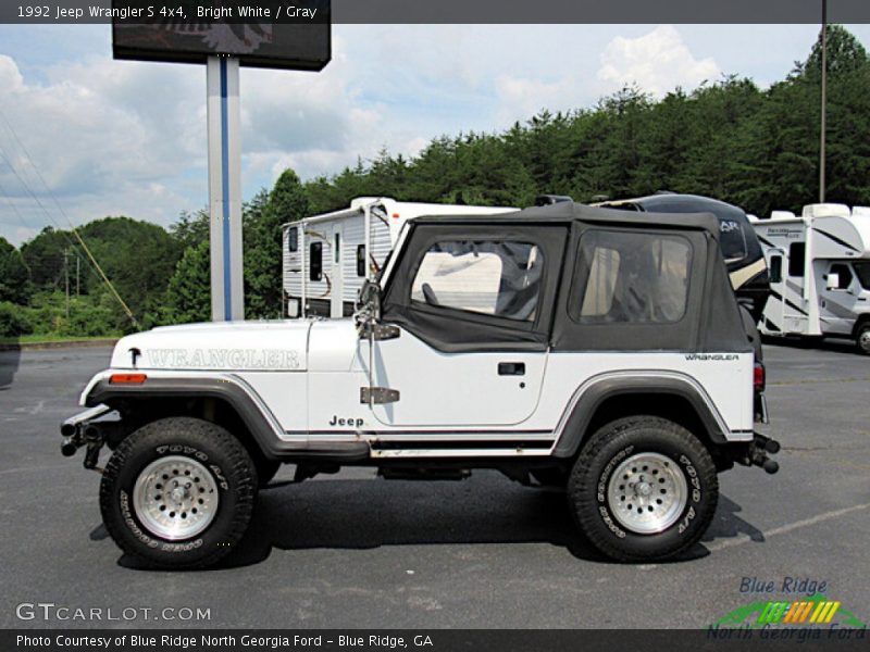 Bright White / Gray 1992 Jeep Wrangler S 4x4