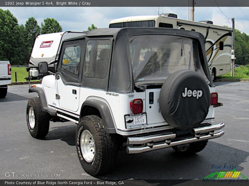 Bright White / Gray 1992 Jeep Wrangler S 4x4