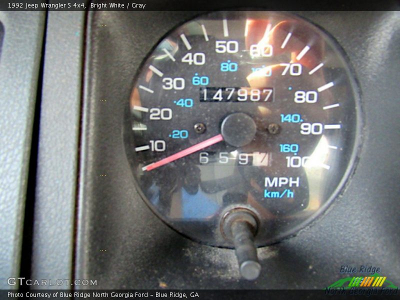 Bright White / Gray 1992 Jeep Wrangler S 4x4