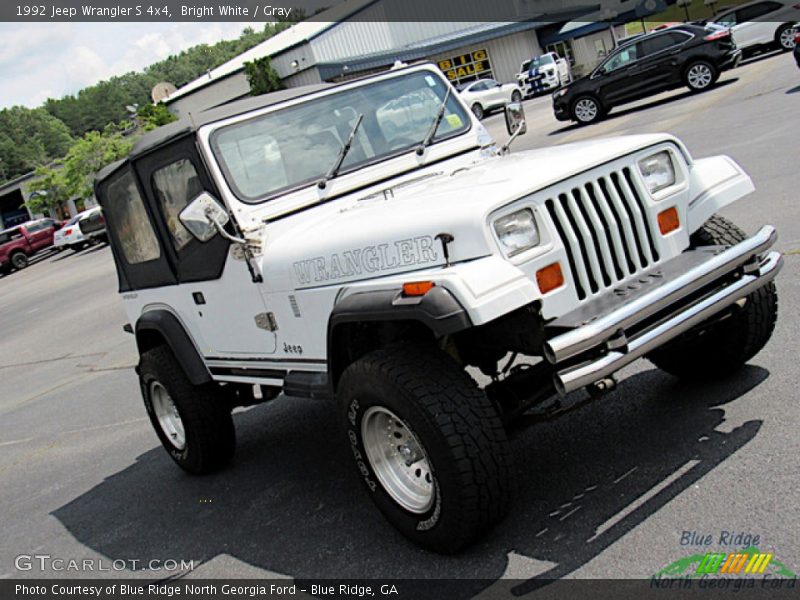 Bright White / Gray 1992 Jeep Wrangler S 4x4