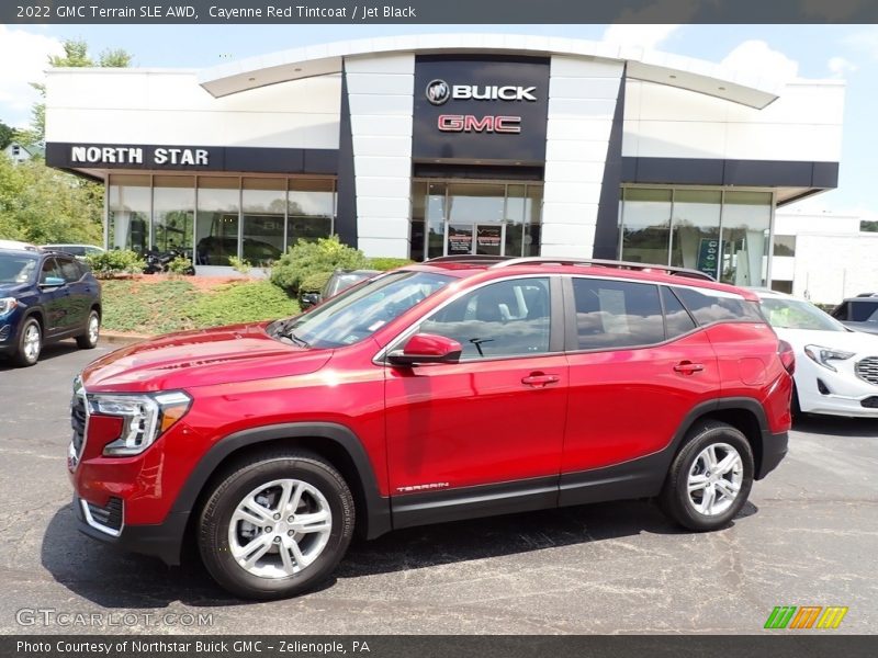 Cayenne Red Tintcoat / Jet Black 2022 GMC Terrain SLE AWD