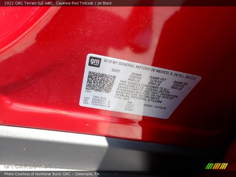 Cayenne Red Tintcoat / Jet Black 2022 GMC Terrain SLE AWD