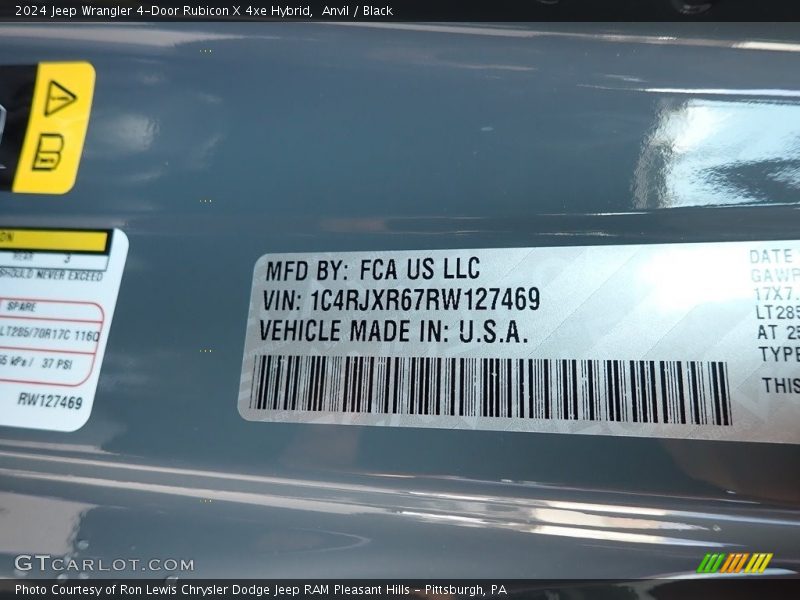 Anvil / Black 2024 Jeep Wrangler 4-Door Rubicon X 4xe Hybrid
