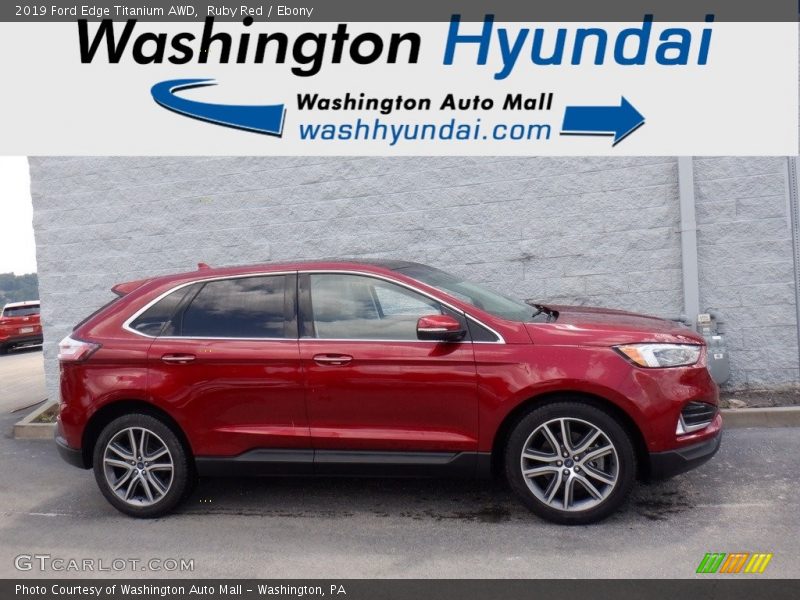 Ruby Red / Ebony 2019 Ford Edge Titanium AWD