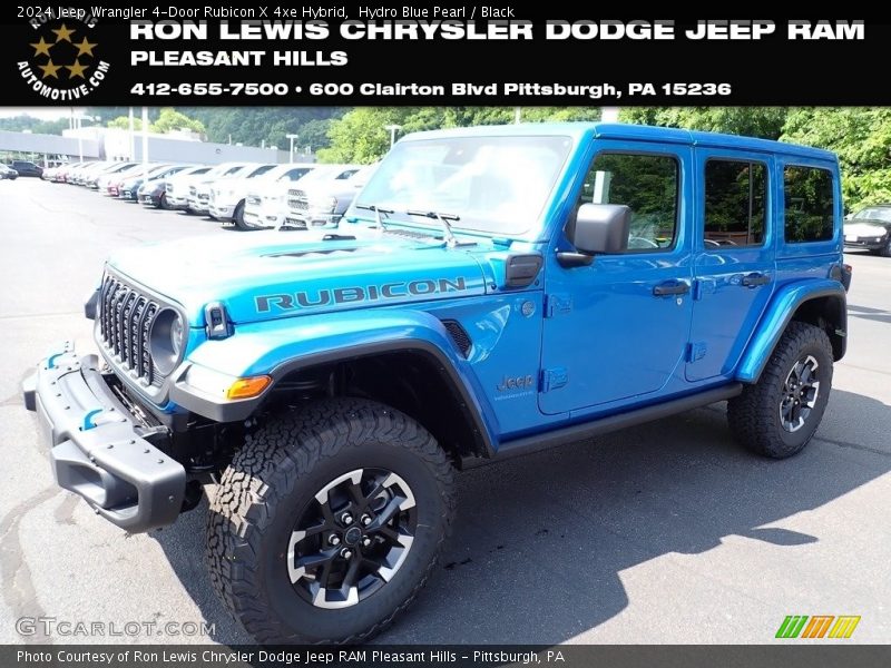 Hydro Blue Pearl / Black 2024 Jeep Wrangler 4-Door Rubicon X 4xe Hybrid