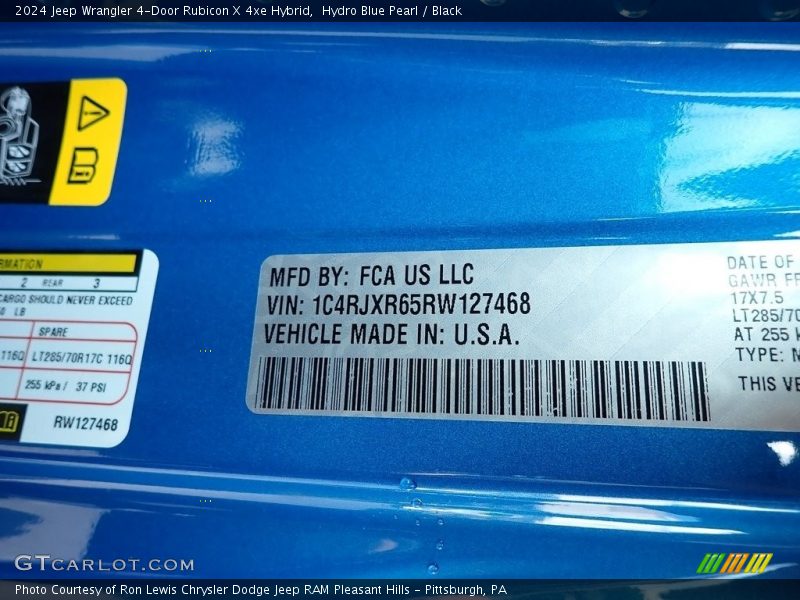 Hydro Blue Pearl / Black 2024 Jeep Wrangler 4-Door Rubicon X 4xe Hybrid