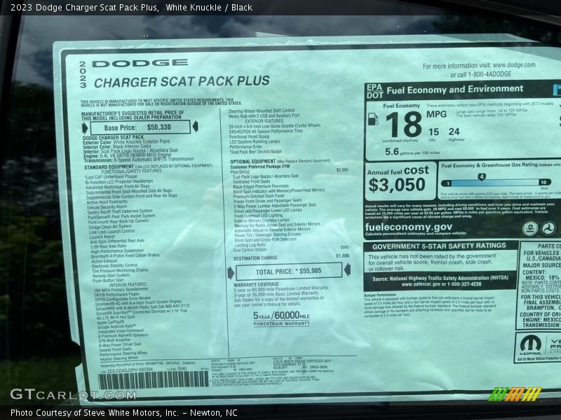  2023 Charger Scat Pack Plus Window Sticker