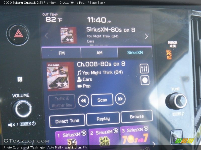 Crystal White Pearl / Slate Black 2020 Subaru Outback 2.5i Premium