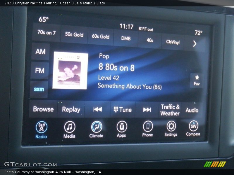 Ocean Blue Metallic / Black 2020 Chrysler Pacifica Touring