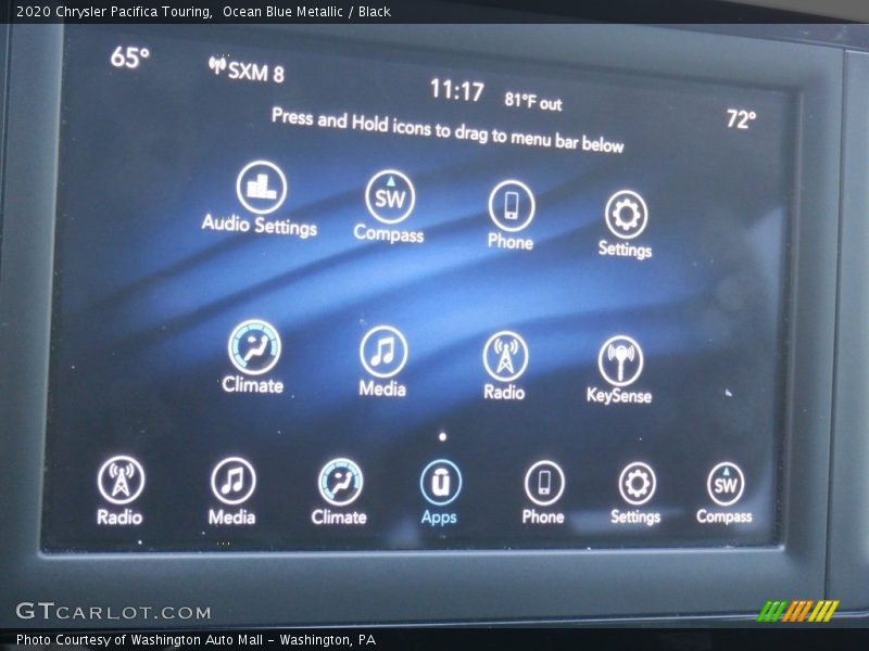 Ocean Blue Metallic / Black 2020 Chrysler Pacifica Touring