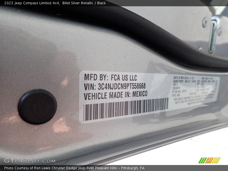Billet Silver Metallic / Black 2023 Jeep Compass Limited 4x4