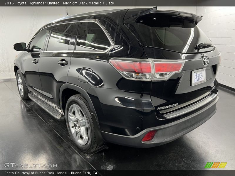 Midnight Black Metallic / Black 2016 Toyota Highlander Limited