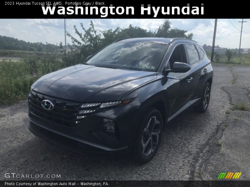 Portofino Gray / Black 2023 Hyundai Tucson SEL AWD