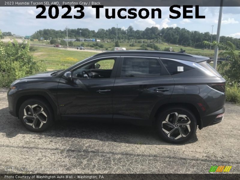 Portofino Gray / Black 2023 Hyundai Tucson SEL AWD