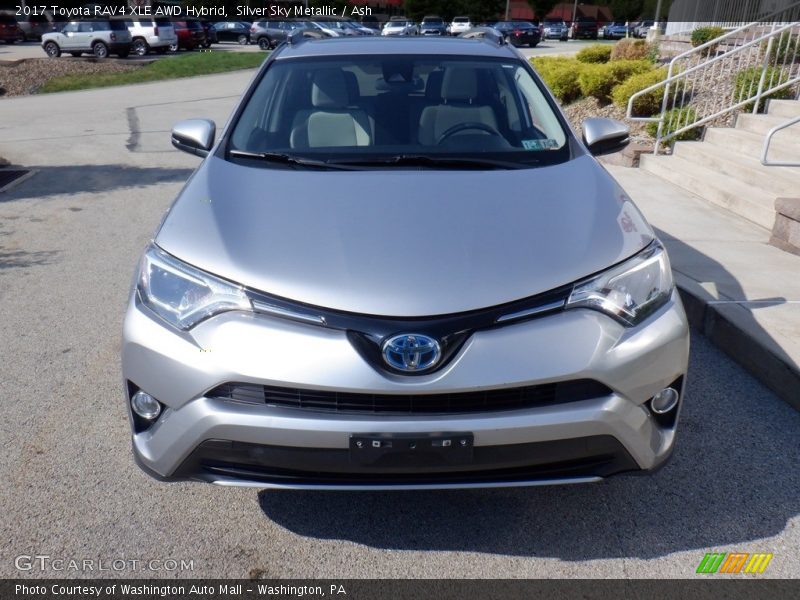 Silver Sky Metallic / Ash 2017 Toyota RAV4 XLE AWD Hybrid