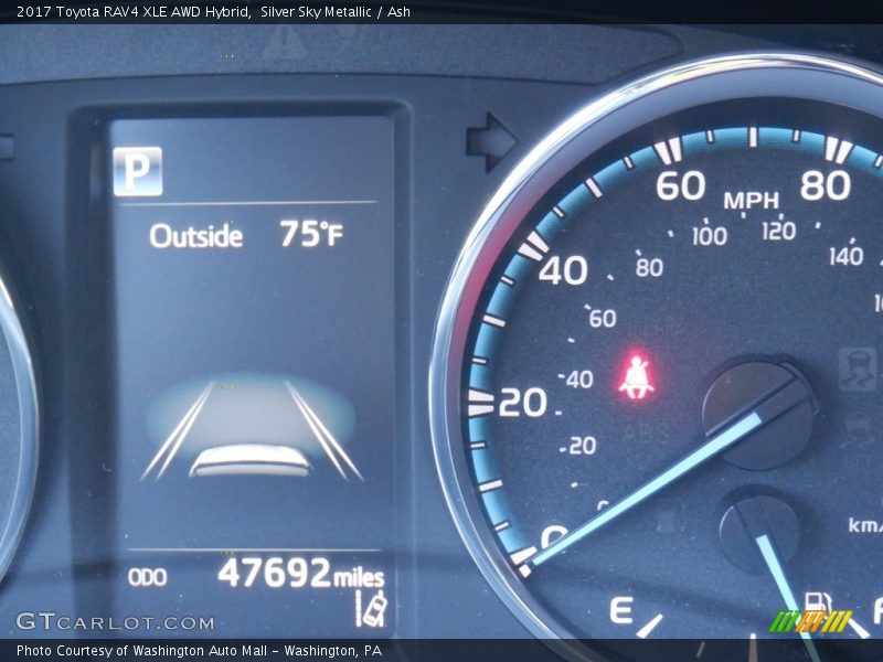 Silver Sky Metallic / Ash 2017 Toyota RAV4 XLE AWD Hybrid