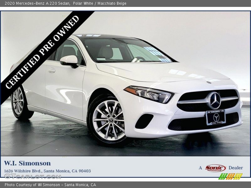 Polar White / Macchiato Beige 2020 Mercedes-Benz A 220 Sedan