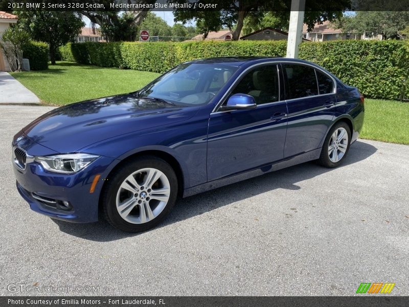 Mediterranean Blue Metallic / Oyster 2017 BMW 3 Series 328d Sedan