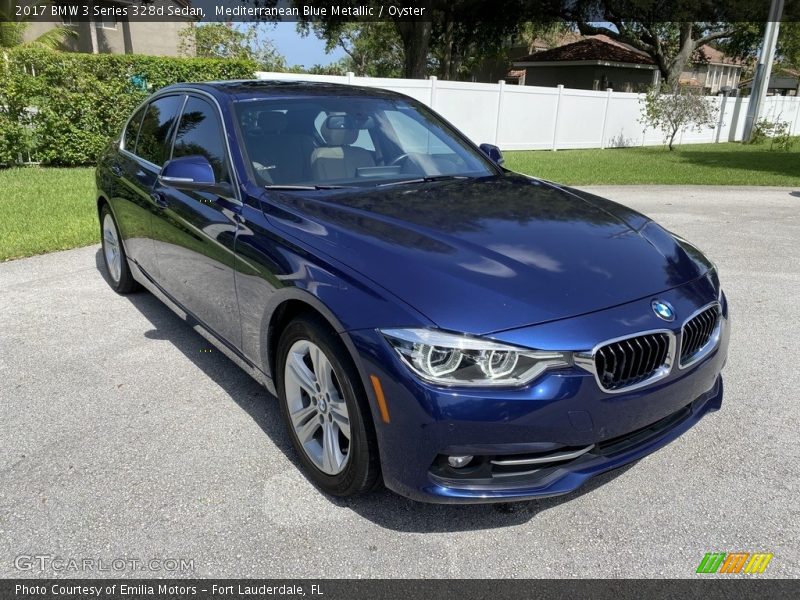 Mediterranean Blue Metallic / Oyster 2017 BMW 3 Series 328d Sedan