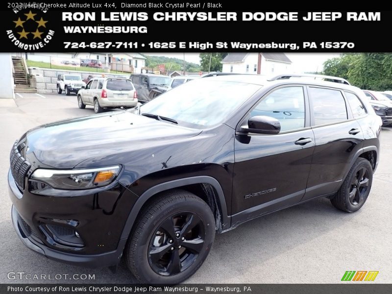 Diamond Black Crystal Pearl / Black 2023 Jeep Cherokee Altitude Lux 4x4