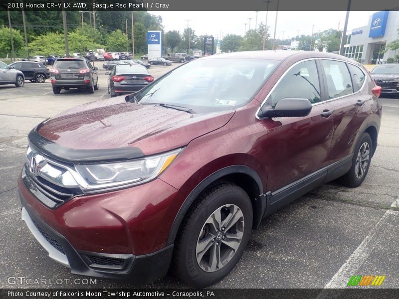 Basque Red Pearl II / Gray 2018 Honda CR-V LX AWD