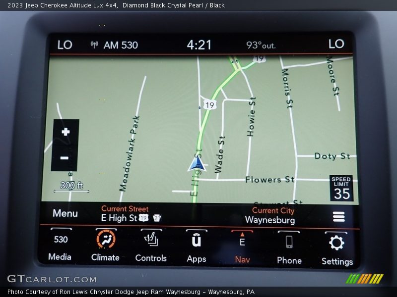 Diamond Black Crystal Pearl / Black 2023 Jeep Cherokee Altitude Lux 4x4