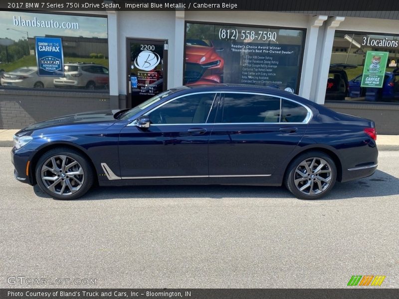 Imperial Blue Metallic / Canberra Beige 2017 BMW 7 Series 750i xDrive Sedan