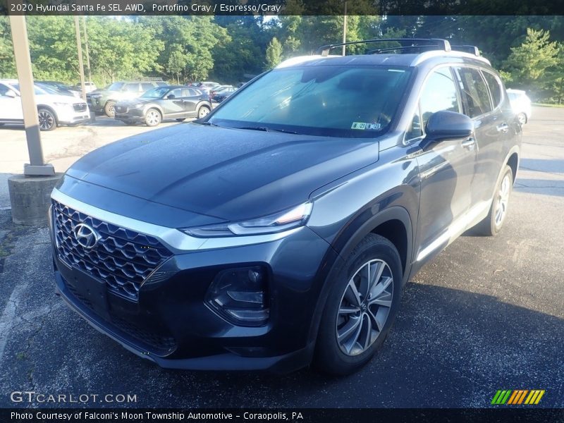 Portofino Gray / Espresso/Gray 2020 Hyundai Santa Fe SEL AWD