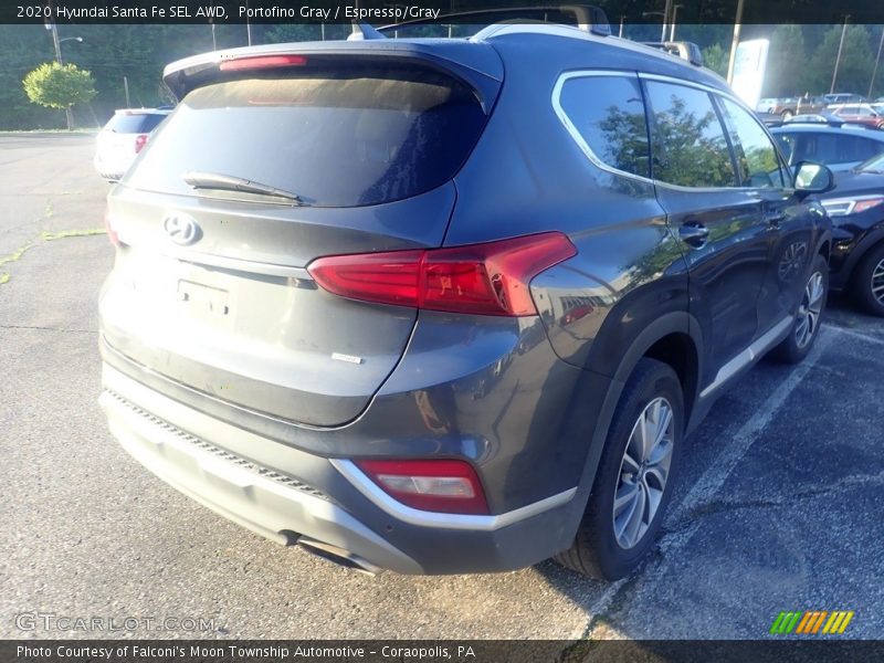 Portofino Gray / Espresso/Gray 2020 Hyundai Santa Fe SEL AWD