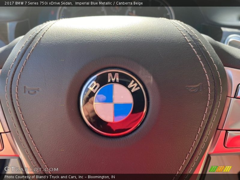 Imperial Blue Metallic / Canberra Beige 2017 BMW 7 Series 750i xDrive Sedan