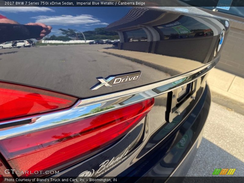 Imperial Blue Metallic / Canberra Beige 2017 BMW 7 Series 750i xDrive Sedan