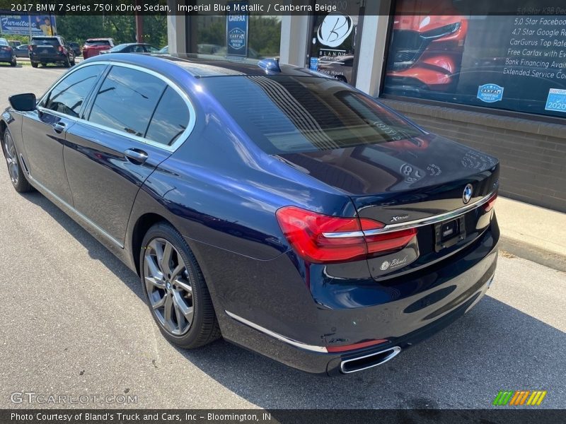 Imperial Blue Metallic / Canberra Beige 2017 BMW 7 Series 750i xDrive Sedan