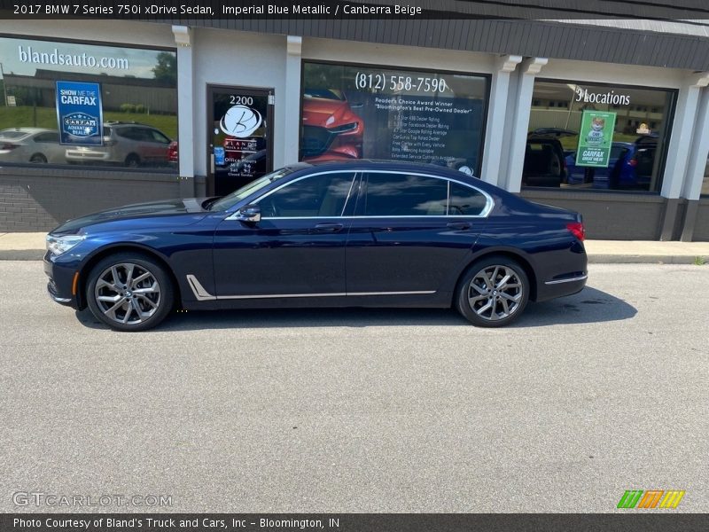 Imperial Blue Metallic / Canberra Beige 2017 BMW 7 Series 750i xDrive Sedan