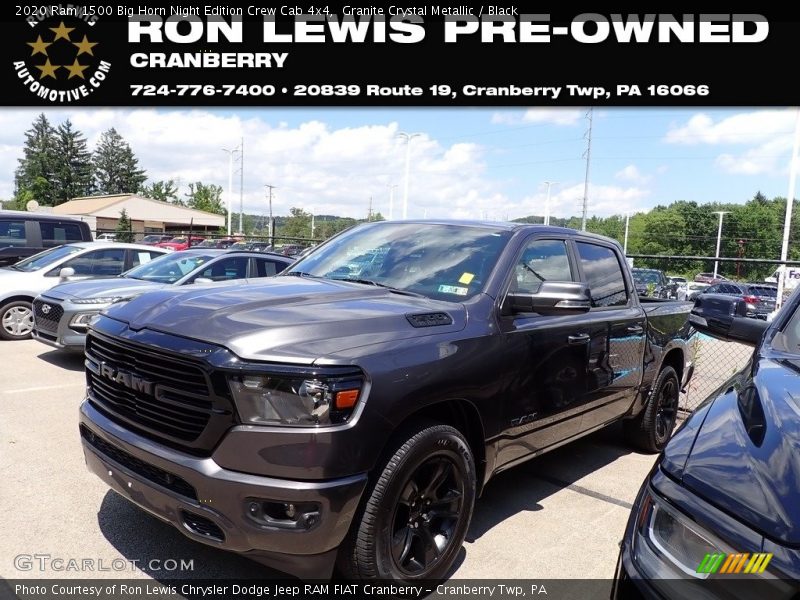 Granite Crystal Metallic / Black 2020 Ram 1500 Big Horn Night Edition Crew Cab 4x4